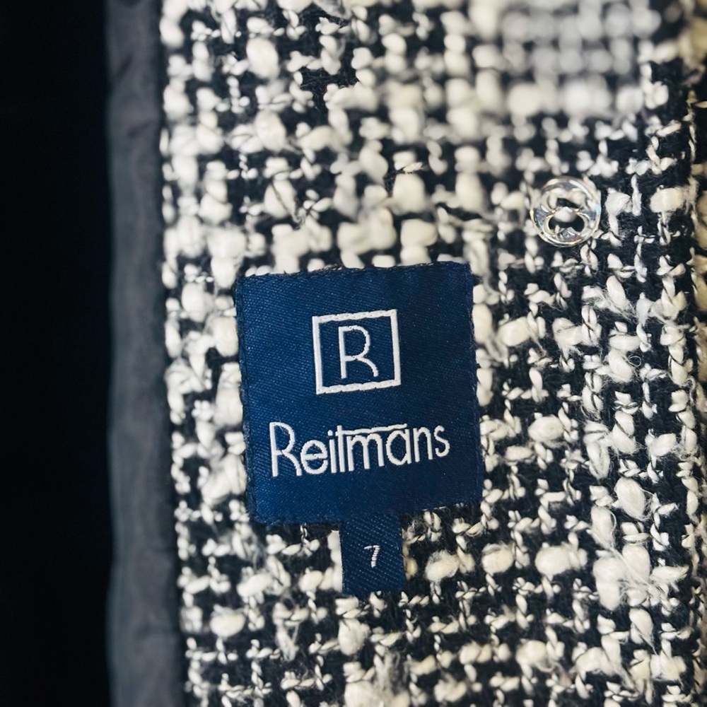 Reitmans-Black and White Wool Coat - Picture 7 of 10